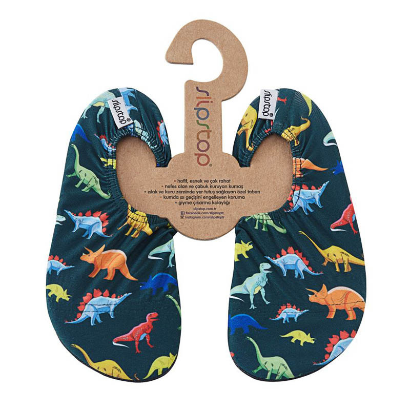 Calcetin de niño antideslizante de Slipstop en estampado dino