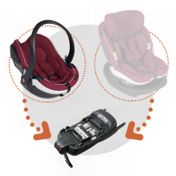 Silla coche izi go modular x1 i size con base isofix x1 besafe en el color burgundy melange
