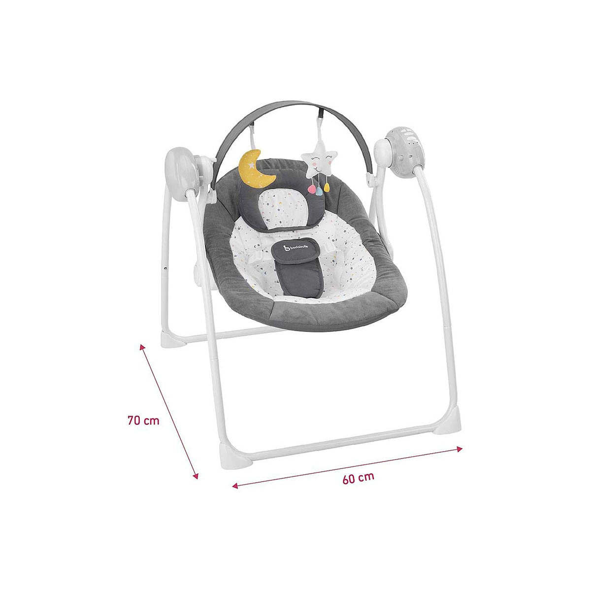 Badabulle Balancín Confort en el color moonlight. Con arco de juegos.