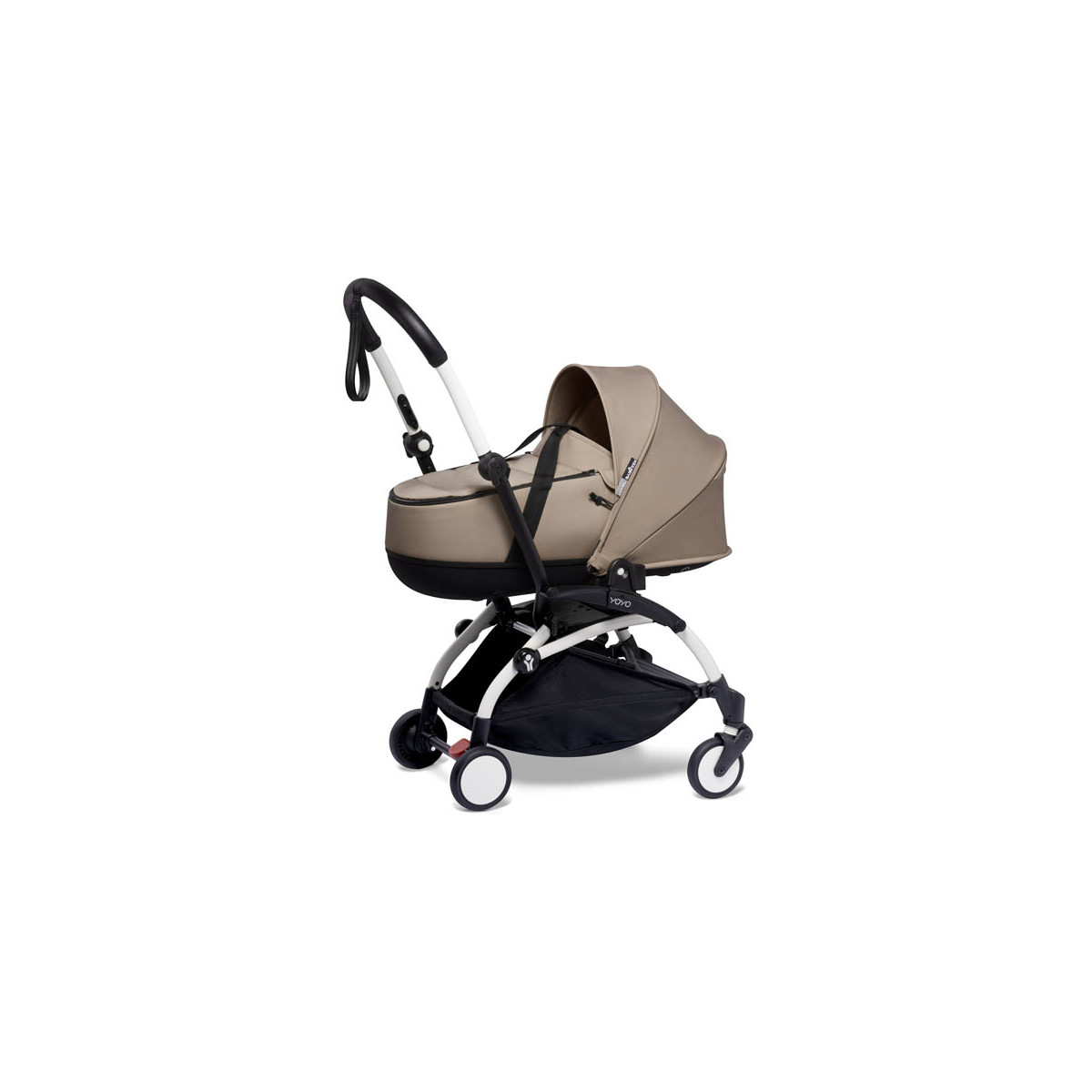 yoyo2 cochecito bassinet color taupe chasis blanco