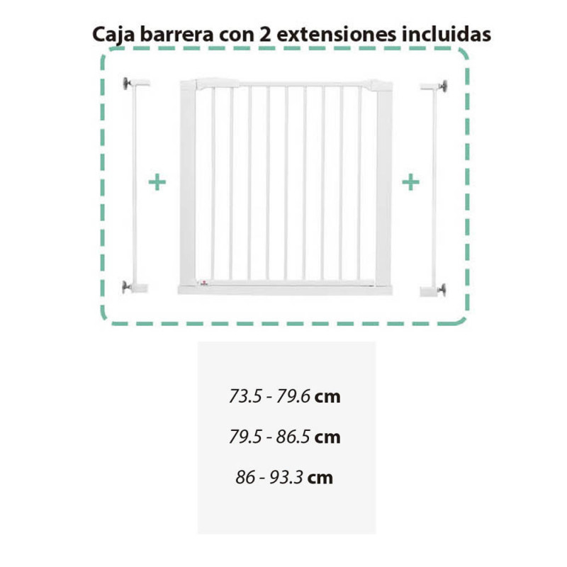  Barrera de puerta/escaleras Metal 62,5 - 106,8 cm BabyDan Multidan  Negro 