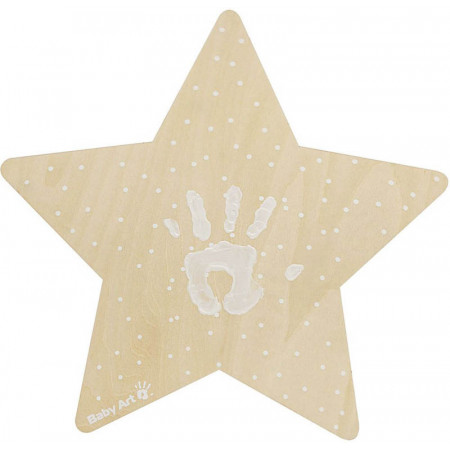 luz de pared con forma de estrella con impresion de baby art