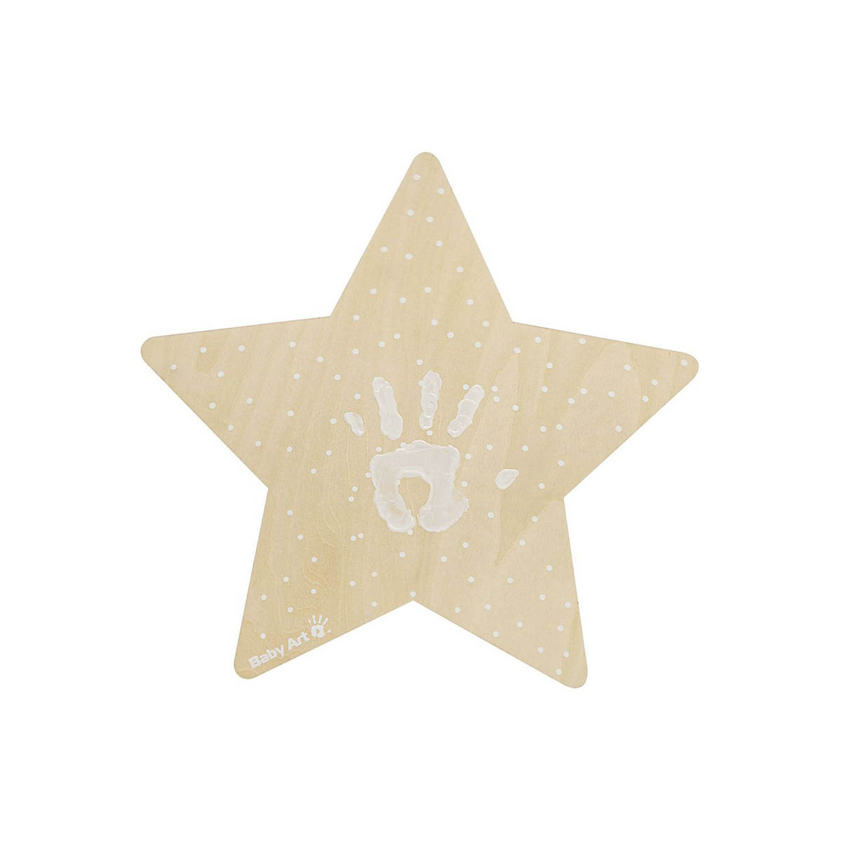 luz de pared con forma de estrella con impresion de baby art