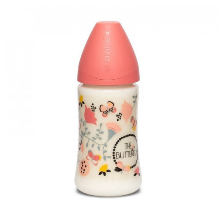 biberon 270 ml de suavinex en color mariposas rosas