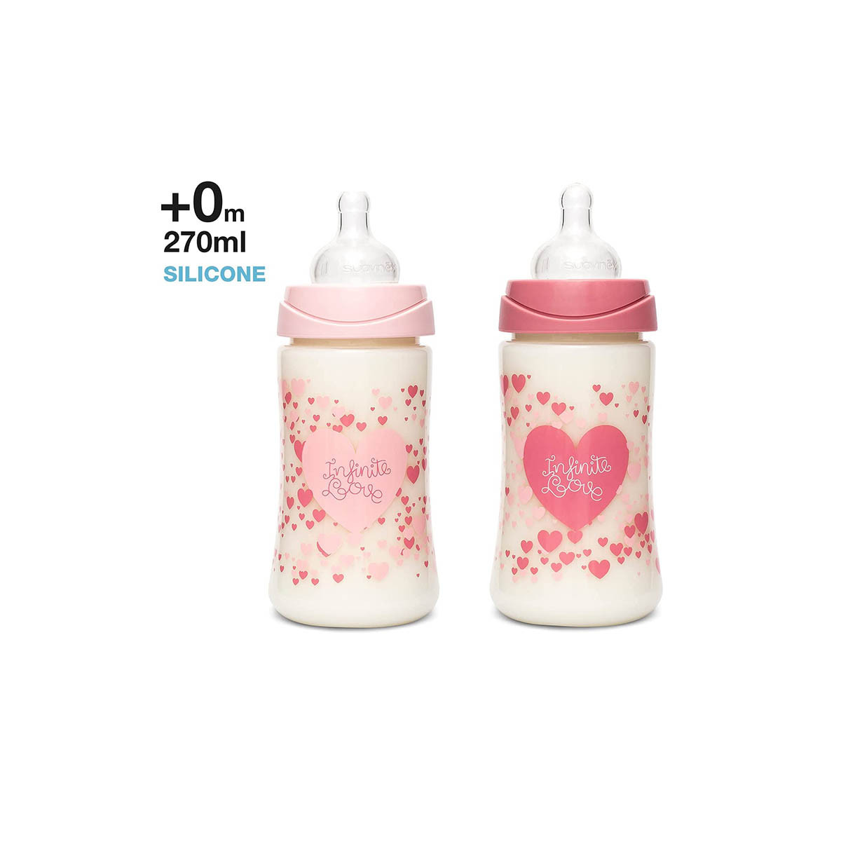 pack de biberones little star de suavinex en color rosa