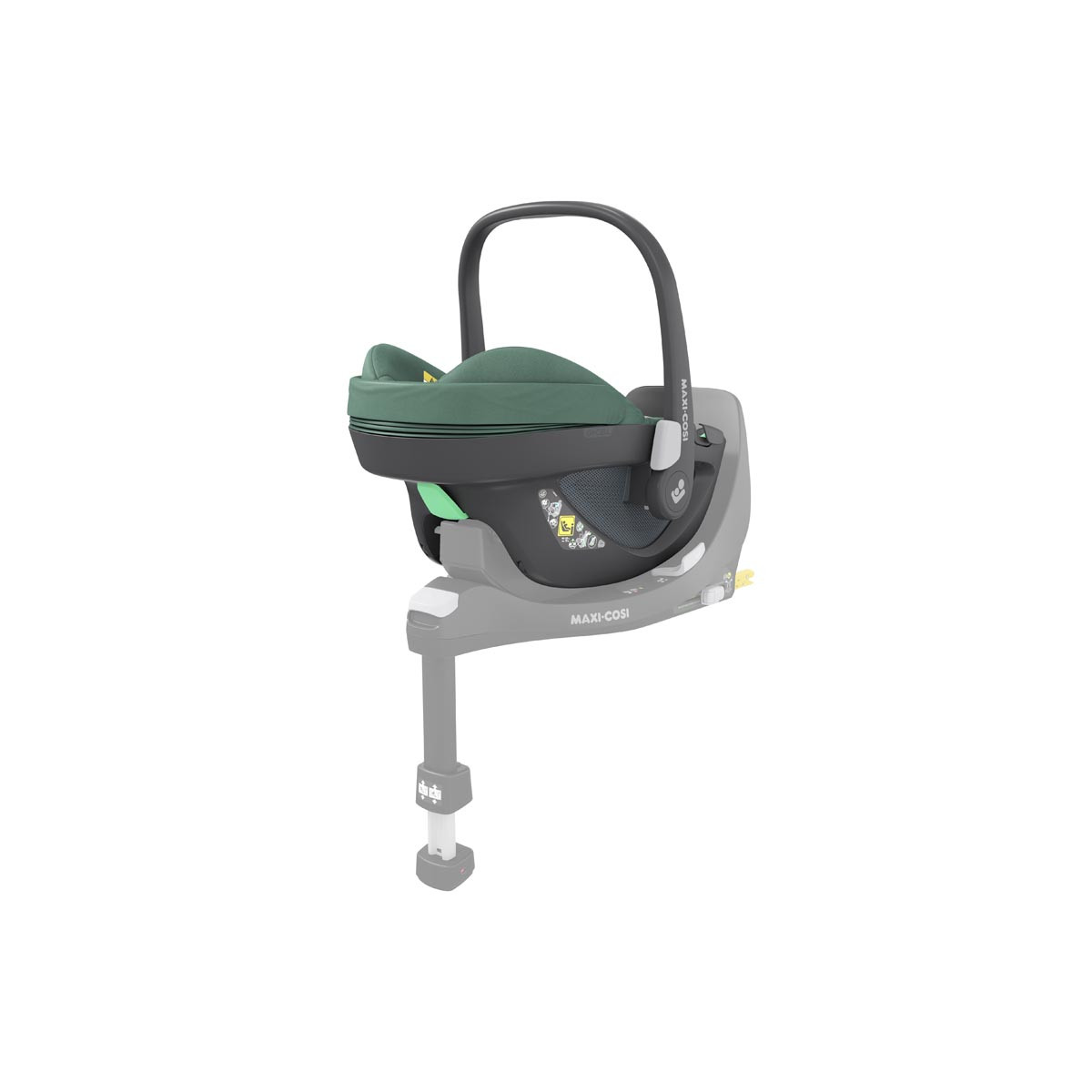 silla de coche pebble 360 de maxi cosi en el color essential green