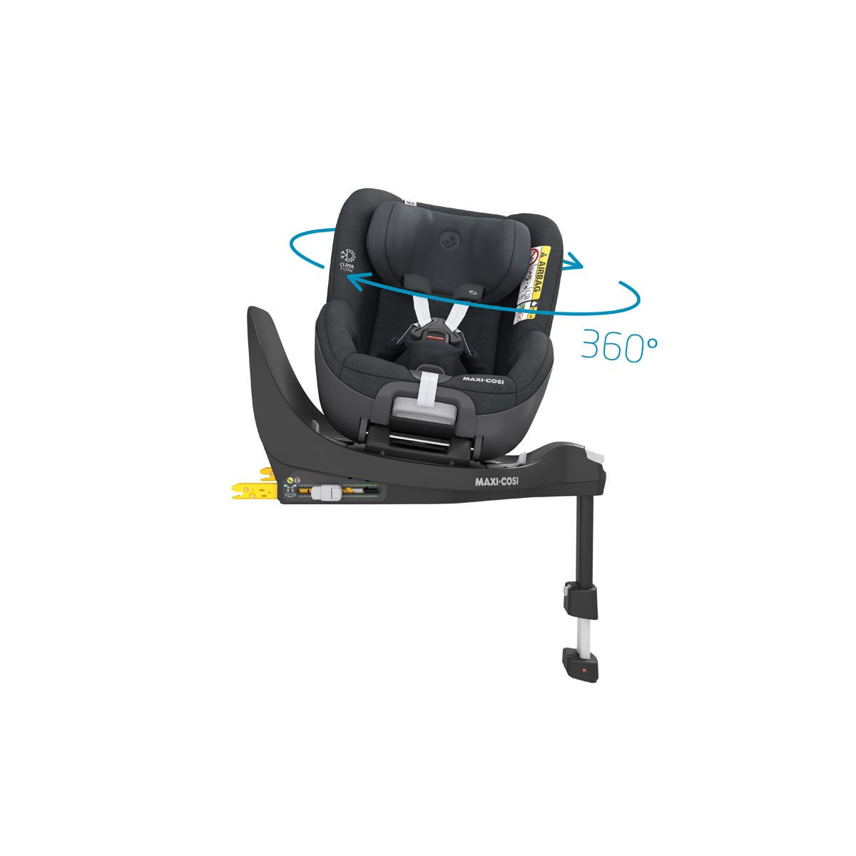 silla de coche pearl 360 de maxi cosi en el color authentic graphite