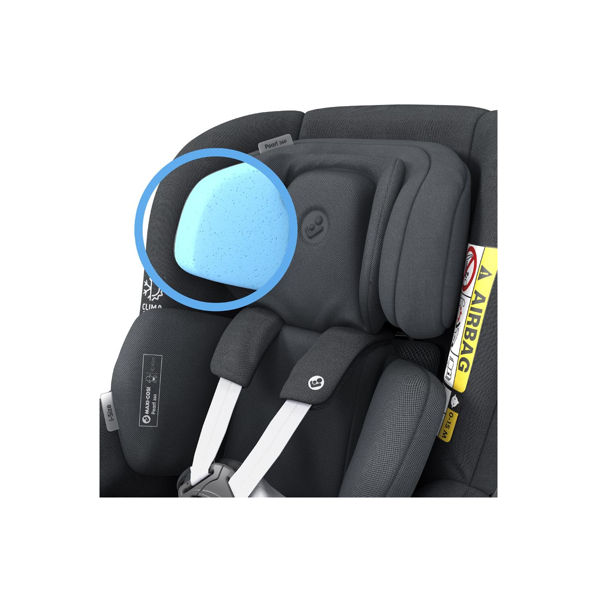 silla de coche pearl 360 de maxi cosi en el color authentic graphite