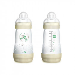 biberon anti colicos de 260 ml de mam en color ivory