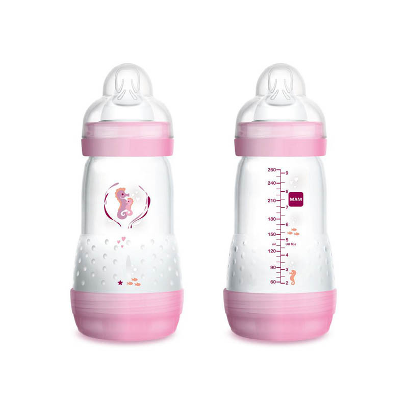 biberon anti colicos de 260 ml de mam en color rose quartz