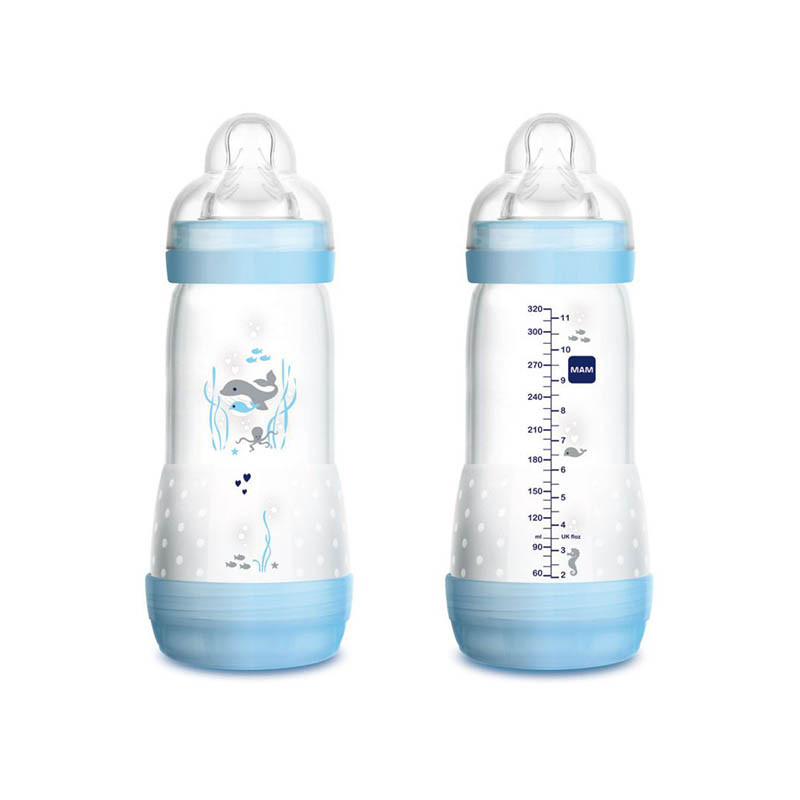 Biberón anticólidos para recién nacido Mam Easy Start rosa o azul