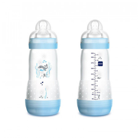 biberon anti colicos easy start de 320 ml de mam en color artic blue