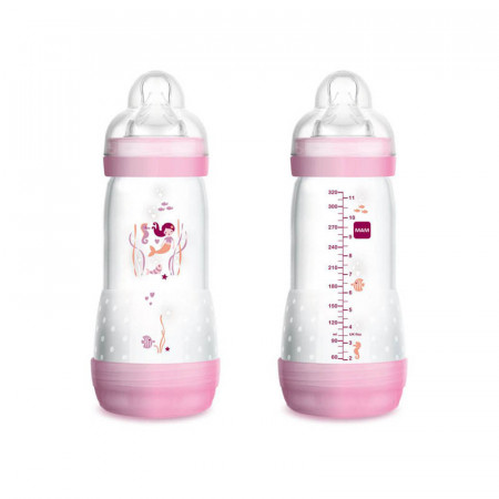 biberon anti colicos easy start de 320 ml de mam en color quartz rose