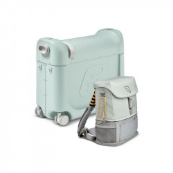 pack de jetkids mochila y jetkids bedbox de stokke en el color green aurora 2