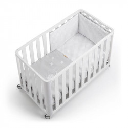 cuna colecho doco sleeping de cotinfant en blanco con textil bear gris