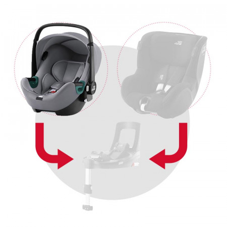 silla de coche baby-safe isense de britax romer en el color frost grey