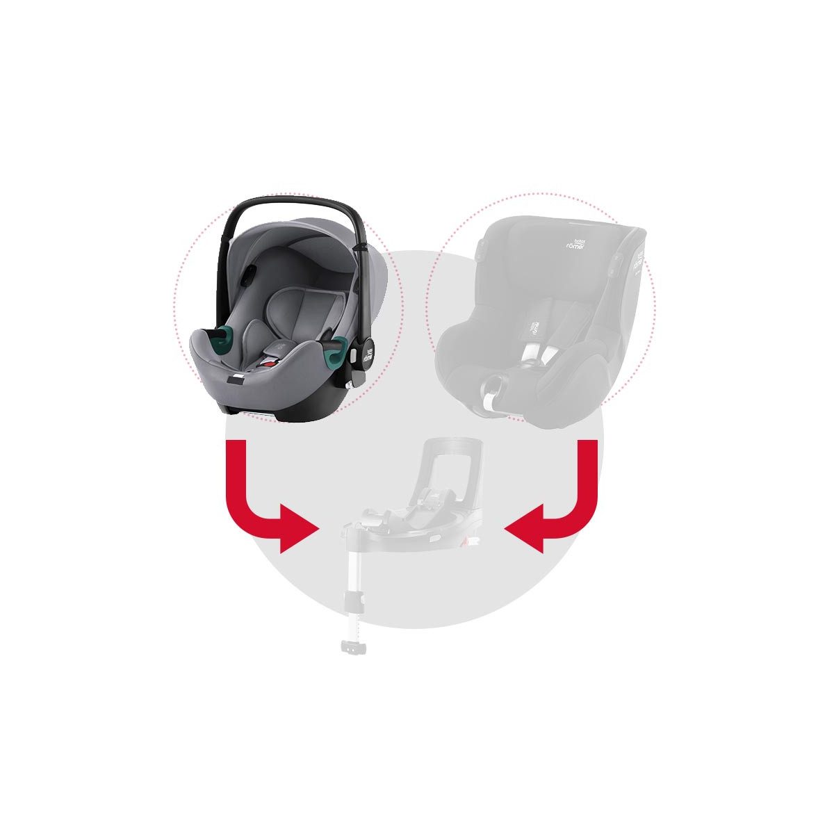 silla de coche baby-safe isense de britax romer en el color frost grey
