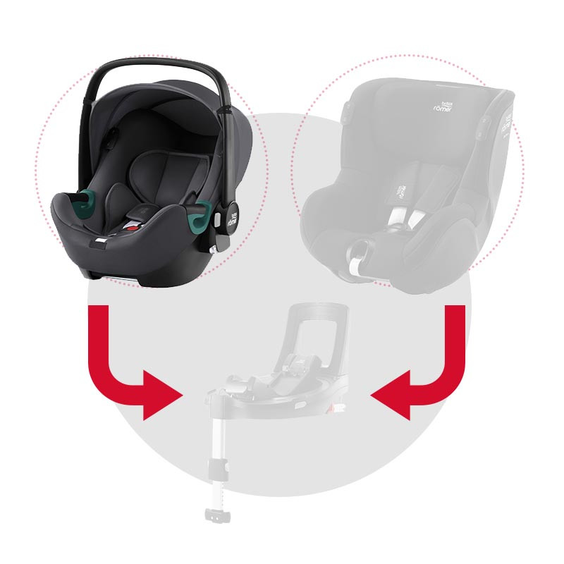 silla de coche baby-safe isense de britax romer en el color midnight grey