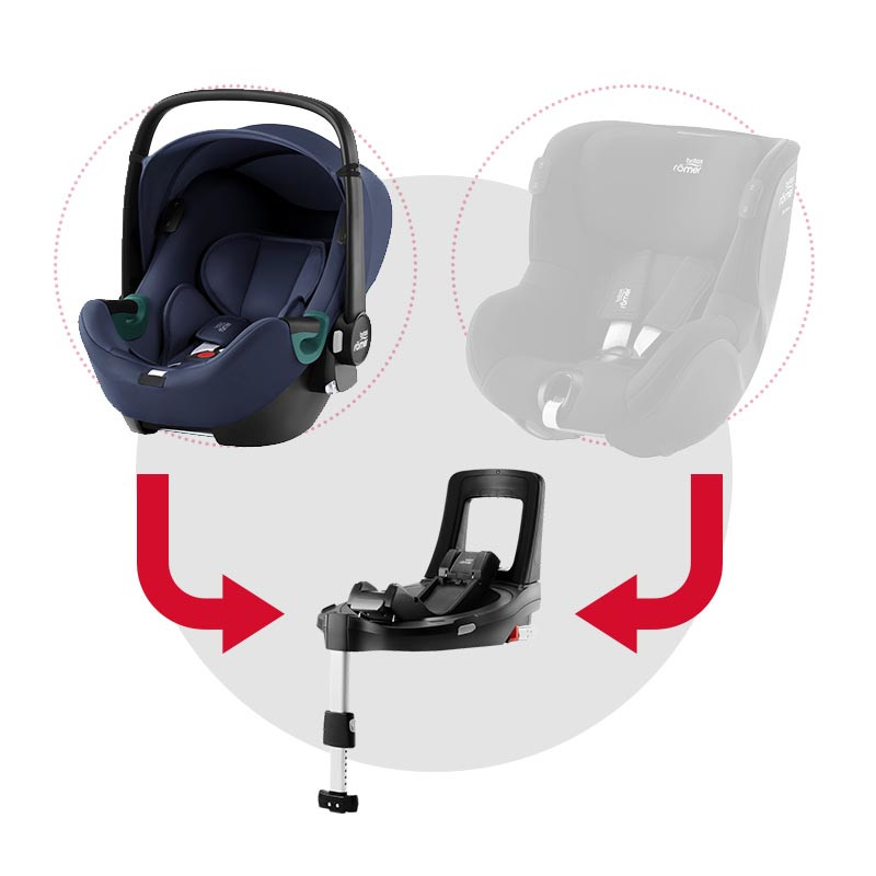 silla de coche baby-safe isense con base flex isense de britax romer en el color indigo blue