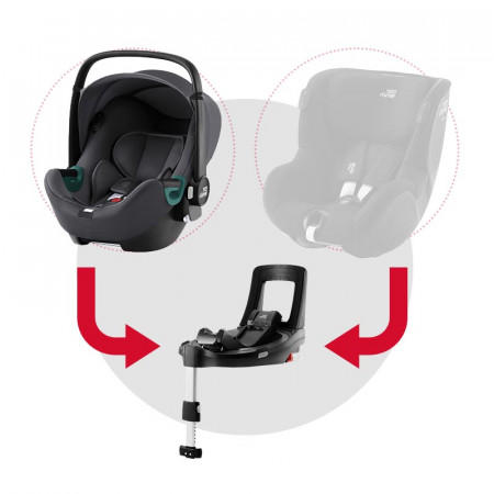 silla de coche baby-safe isense con base flex isense de britax romer en el color midnight grey