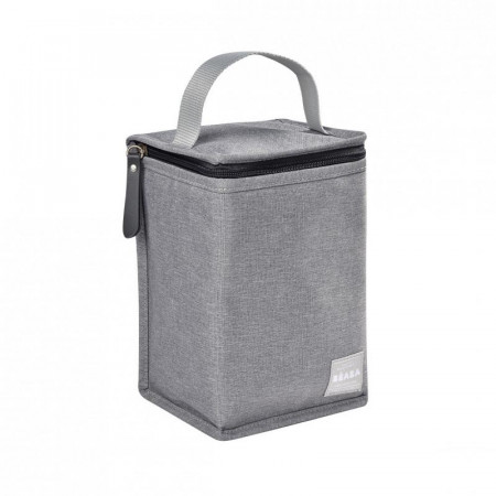 bolsa isotérmica de beaba en color gris heather grey