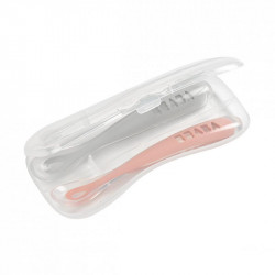 pack de 2 cucharas de silicona con estuche en color rosa