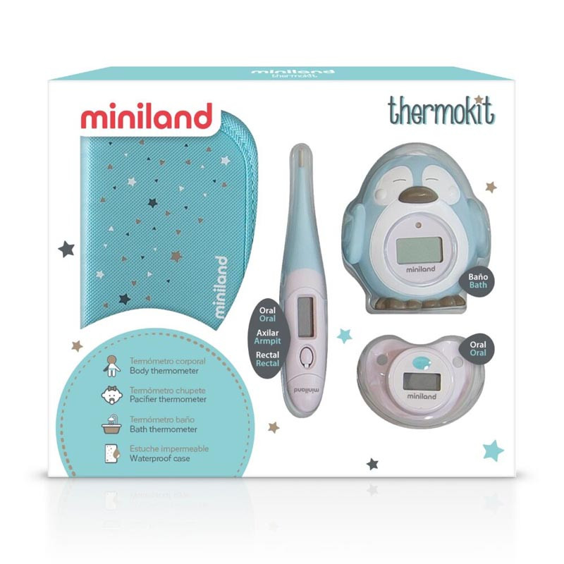 kit de termómetros thermokit de miniland en color azul
