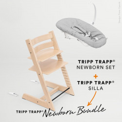 pack de trona tripp trapp de stokke con newborn set en color natural