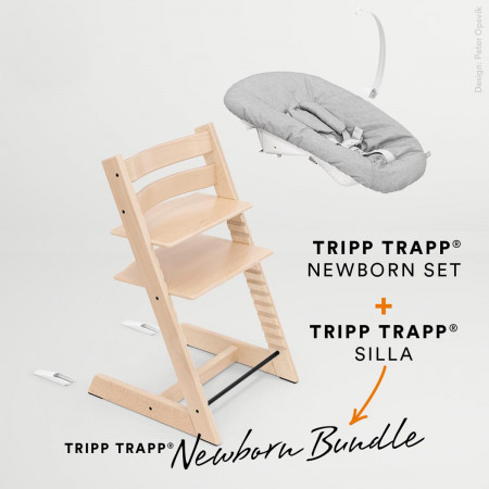 pack de trona tripp trapp de stokke con newborn set en color natural