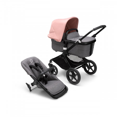 bugaboo fox 3 negro gris melange rosa de mañana