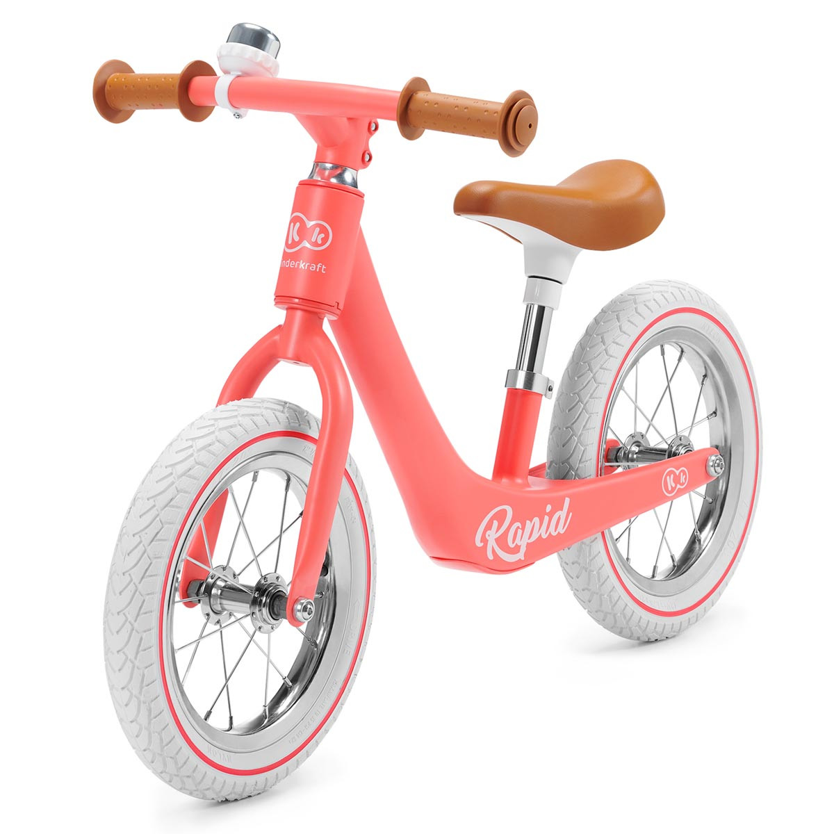 Bicicleta de equilibrio sin pedales, Kinderkraft Rapid, en color magic coral.