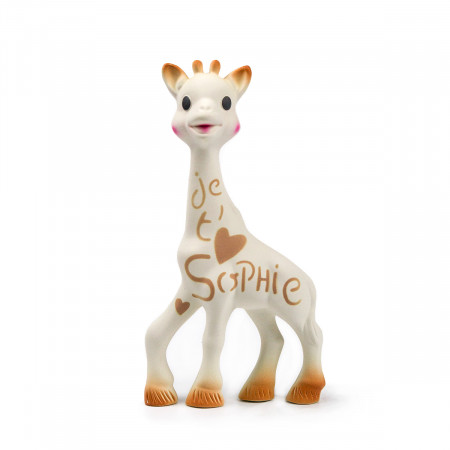 Juguete mordedor de Sophie la girafe, fabricado con caucho 100% natural.