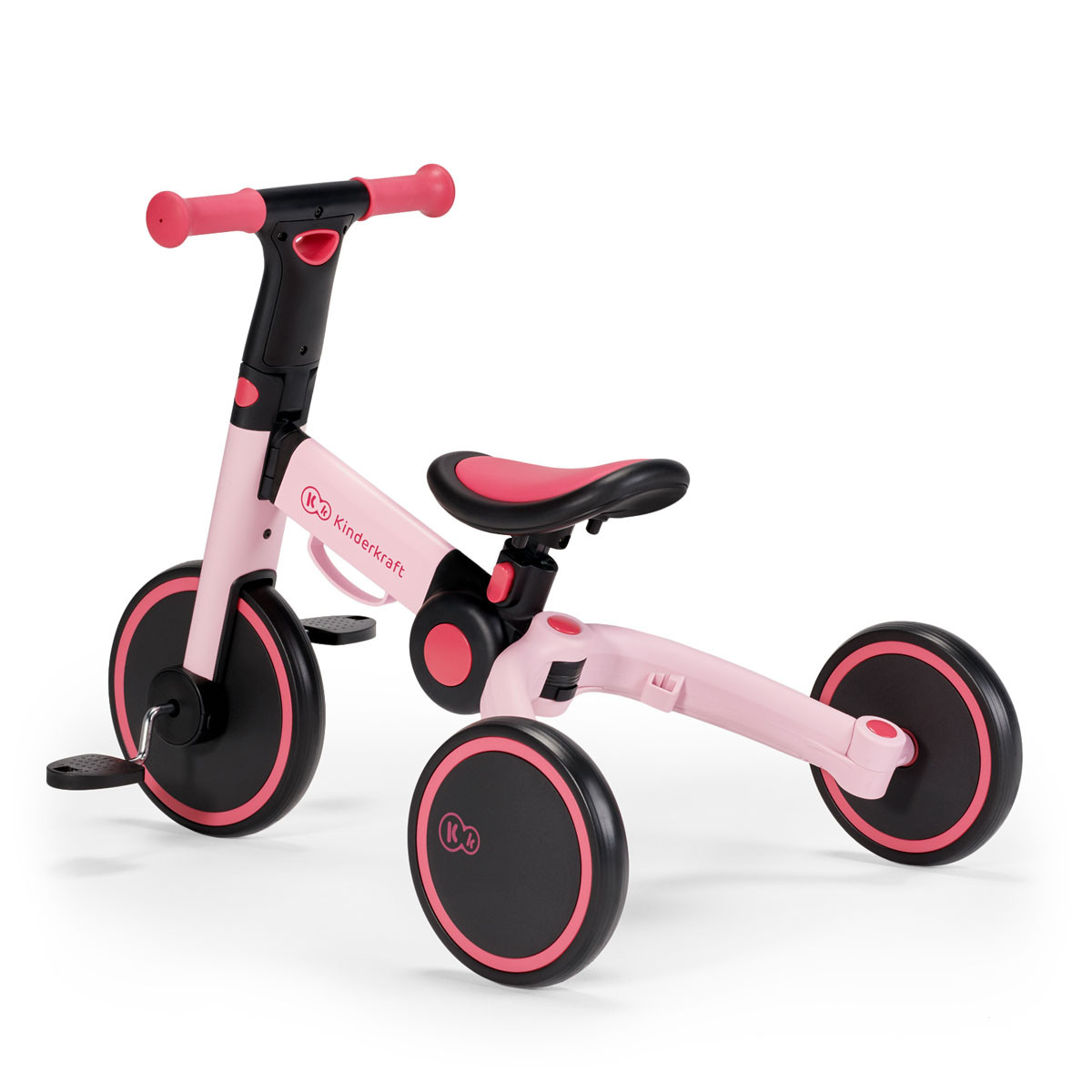 Triciclo 4TRIKE 3 en 1 de Kinderkraft, las ruedas están hechas de espuma antipinchazos resistentes a la abrasión.