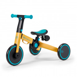 Triciclo 4TRIKE 3 en 1 de Kinderkraft en color yellow. Puedes guardar los pedales desmontados bajo el asiento del triciclo.