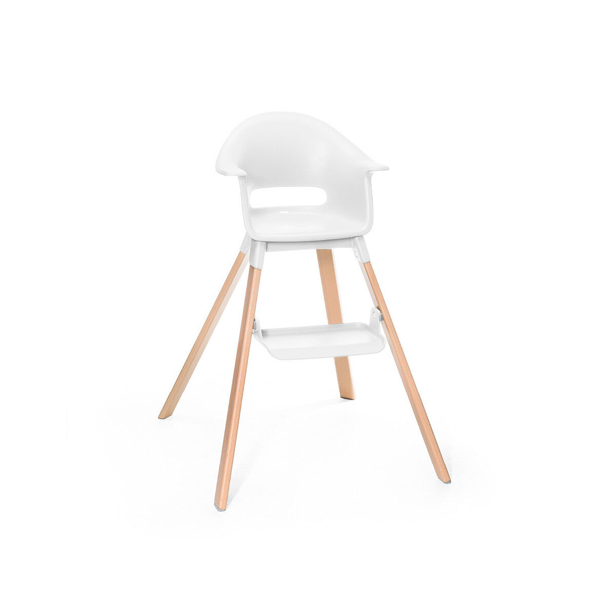 Trona Clikk de Stokke con un reposapiés ajustable en dos posiciones para una postura ergonómica y cómoda.