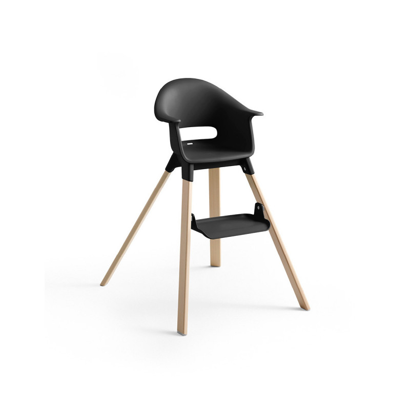 Trona Clikk de Stokke con un reposapiés ajustable en dos posiciones para una postura ergonómica y cómoda.