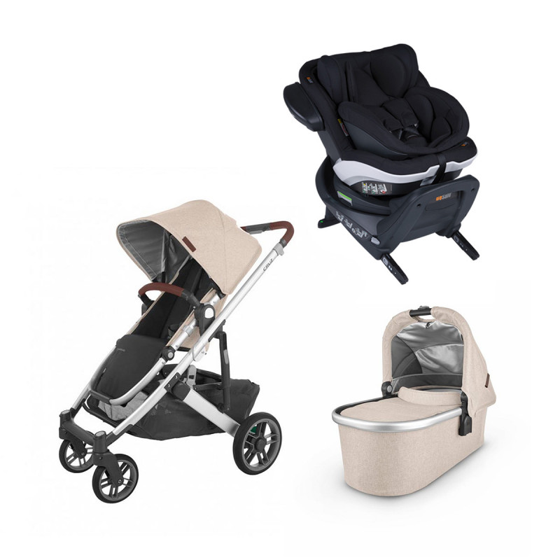 Pack cochecito Uppababy Cruz V2 en color declan y silla de coche Besafe Twist B i-Size.