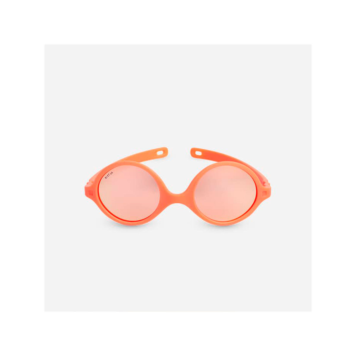 Gafas de sol Diabola 2 en 1 de Kiertla en color naranja con efecto espejo. Ideales para recién nacidos.