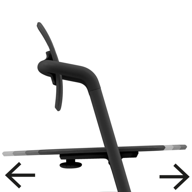 Trona Lemo 3 en 1 de Cybex, cuenta con numerosas posiciones de profundidad del asiento.