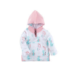 Poncho/albornoz Zoocchini para bebés de 12 a 24 meses, modelo caballito de mar.