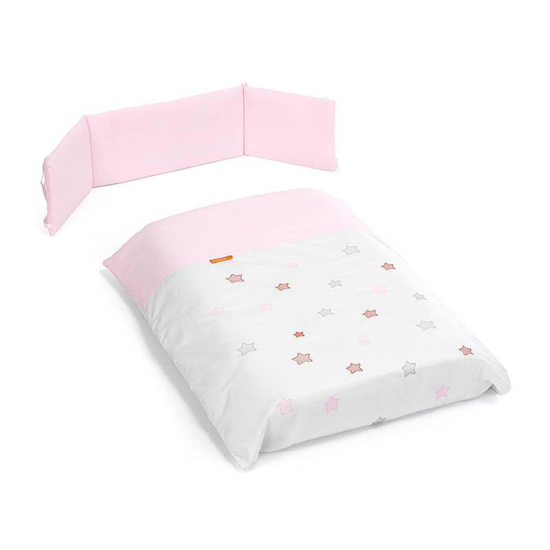 Textil stars rosa para la minicuna Doco Sleeping 90 x 50 cm.