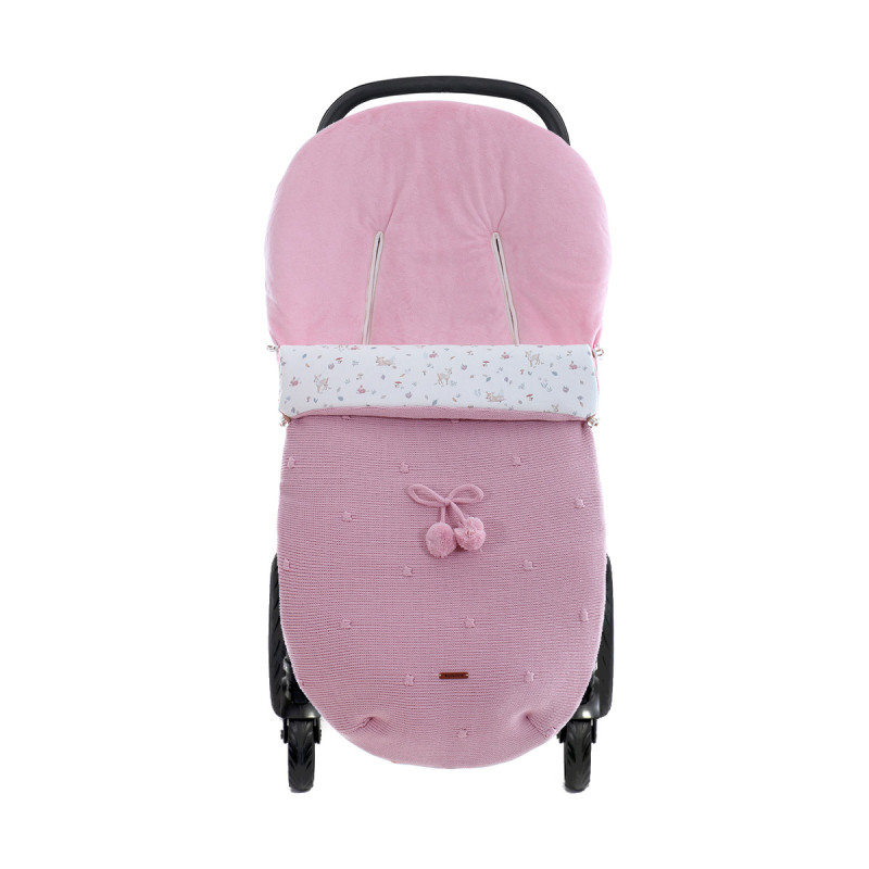 Bambi BB de punto, saco silla universal para invierno de Uzturre en color rosa.