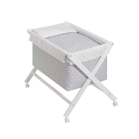 Minicuna tijera + textil estrellas de Interbaby.