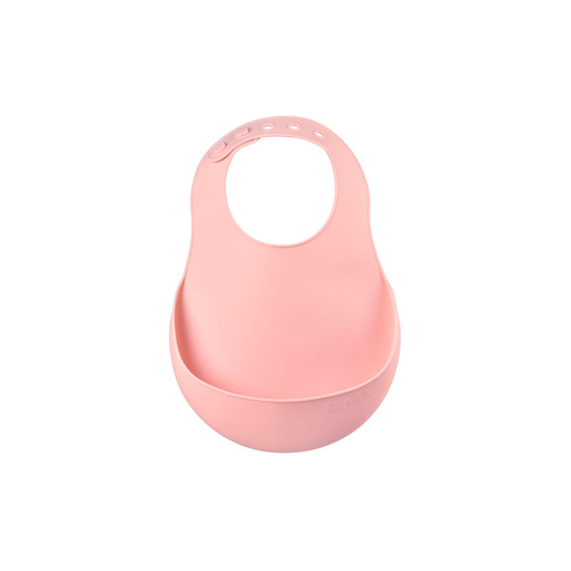 beaba babero silicona rosa