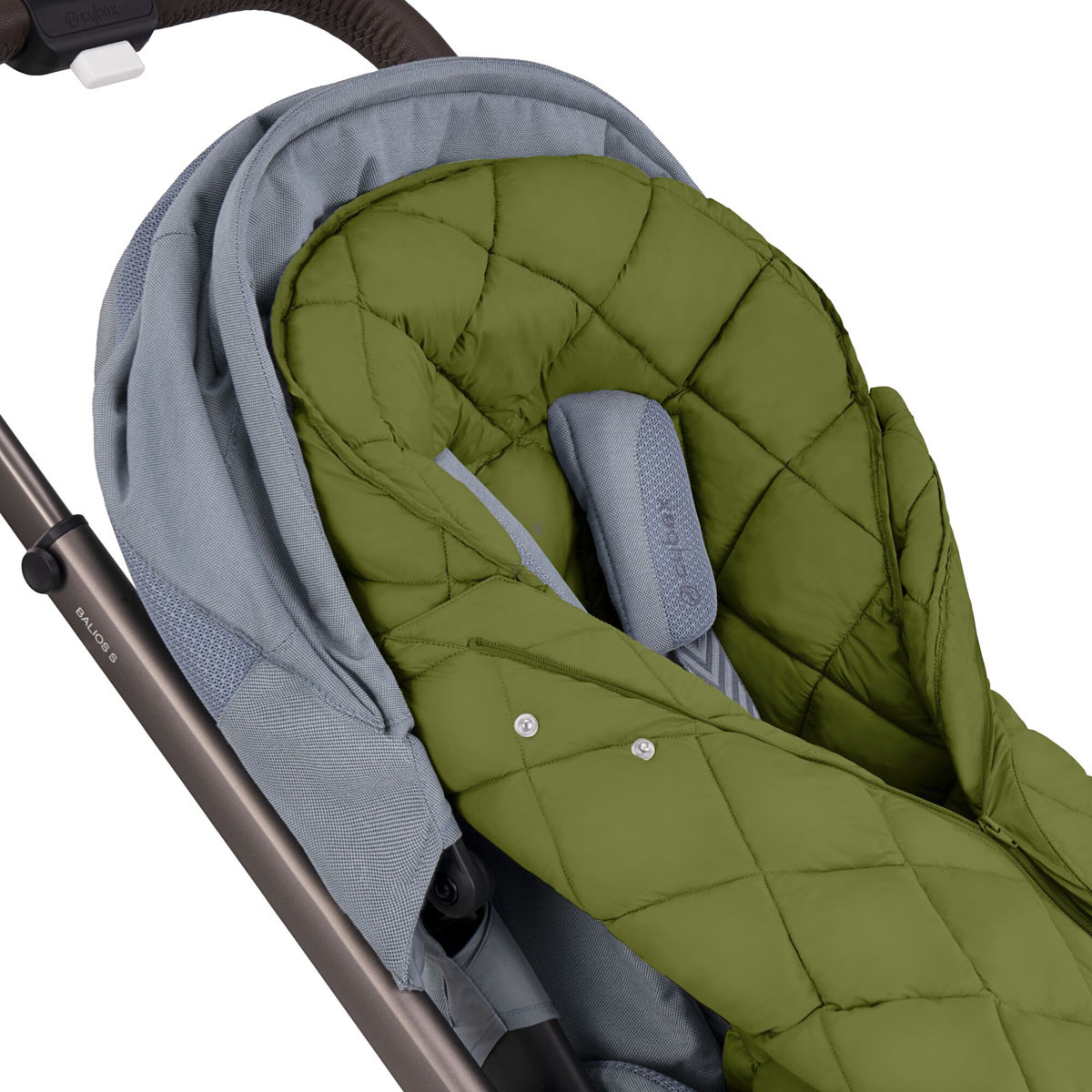 Saco de silla universal Snooga 2 de Cybex, con capota ajustable tanto para el frío como para el calor.