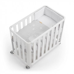 minicuna colecho Doco sleeping de cotinfant en blanco con textil bear gris