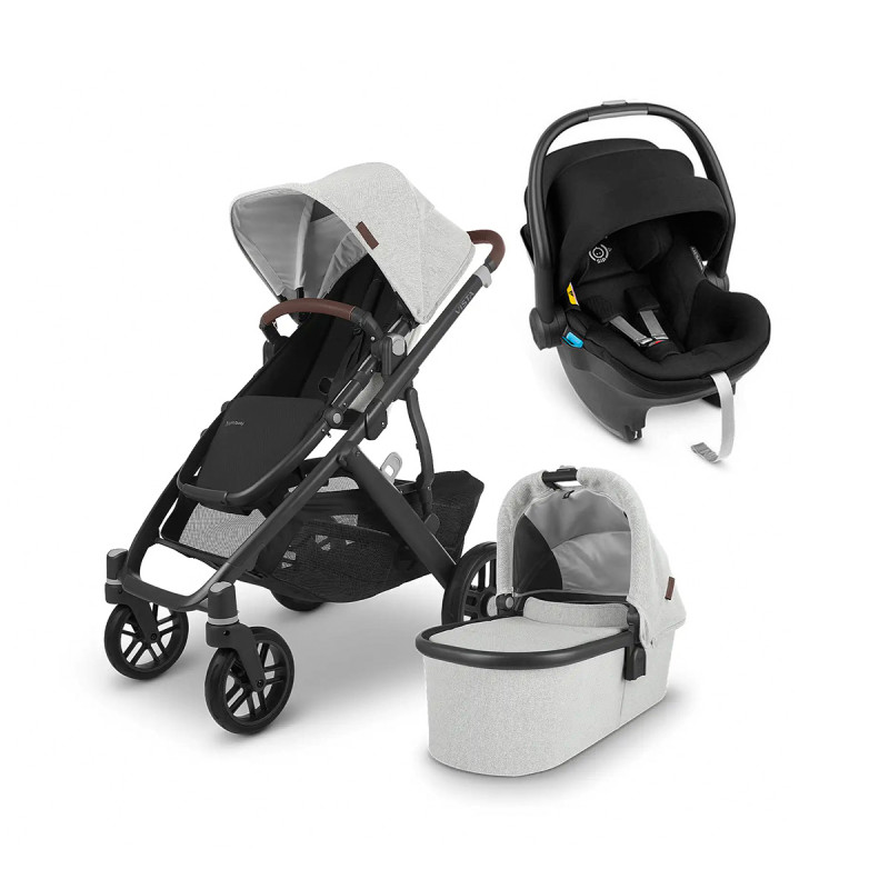 Trio cochecito Vista V2 de Uppababy, en color Anthony, con silla de coche Mesa i-Size (base isofix no incluida).