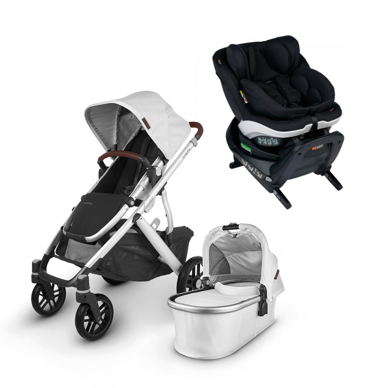 TRIO Uppababy Vista V2 cochecito con Izi Turn B i-Size silla de coche. Cochecito en el color bryce.