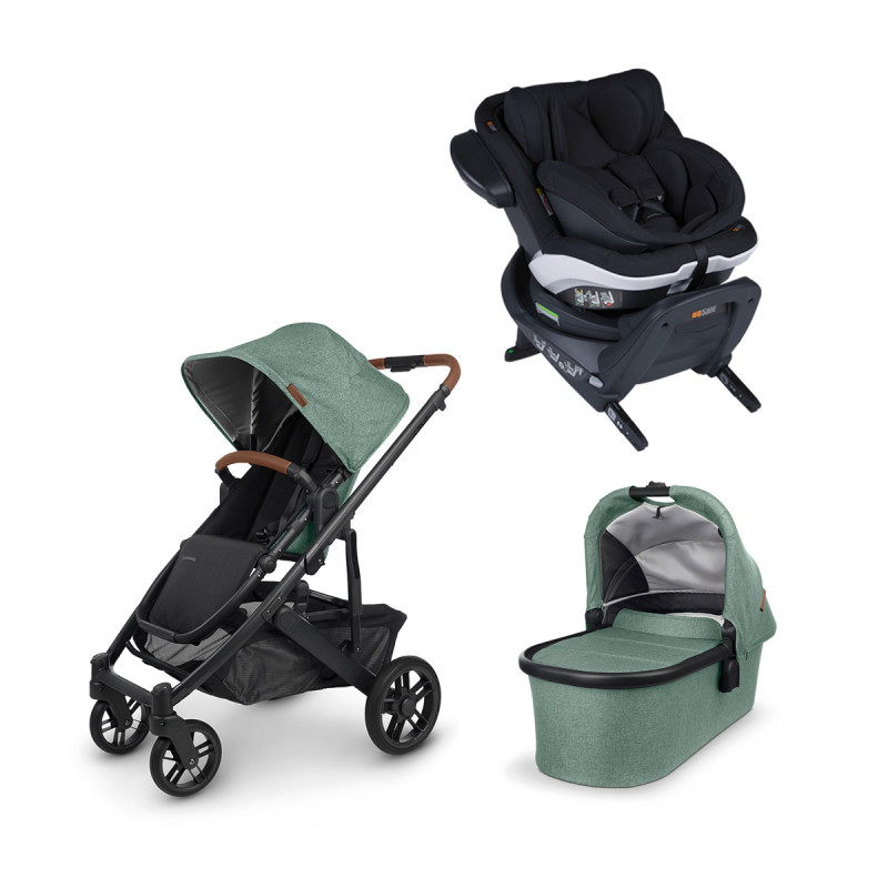 Pack cochecito Uppababy Cruz V2 en color gwen y silla de coche Besafe Twist B i-Size.