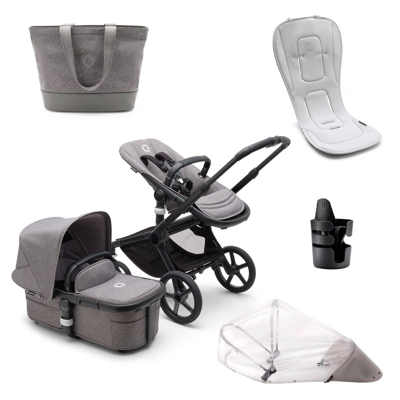 Pack Bugaboo Fox 5 de los imprescindibles de verano, color gris melange.